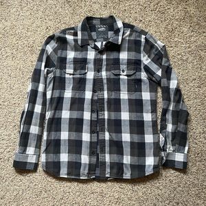 Vans Plaid Button Down Black and White Shirt - Men’s Large